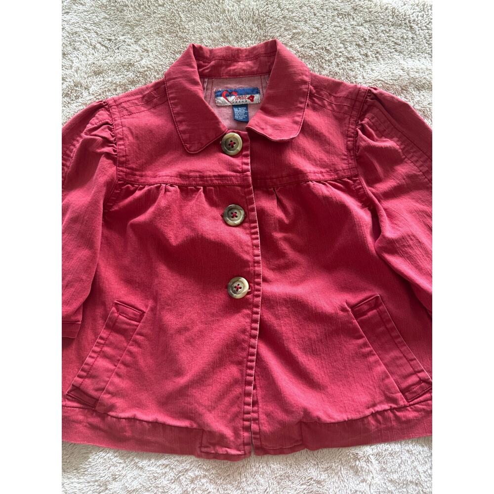 Vintage Twan Pink Swing Jacket Size 18/20 | Cottagecore Puff Sleeve Button Front - Picture 8 of 10